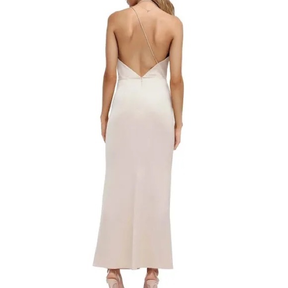 NWT Significant Other Gracie One Shoulder Satin Dress in Almond (Taupe) - Sz 10 - Picture 3 of 13